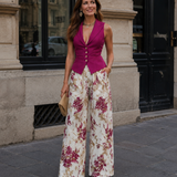 Alixène | Sleeveless Top and Floral Pants Set
