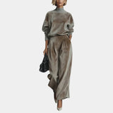 Aurélie | Casual Velvet High Collar Set for Women