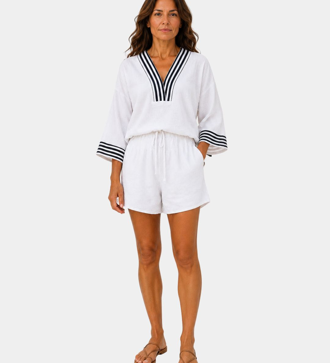 Garsende | Lightweight shorts and blouse set
