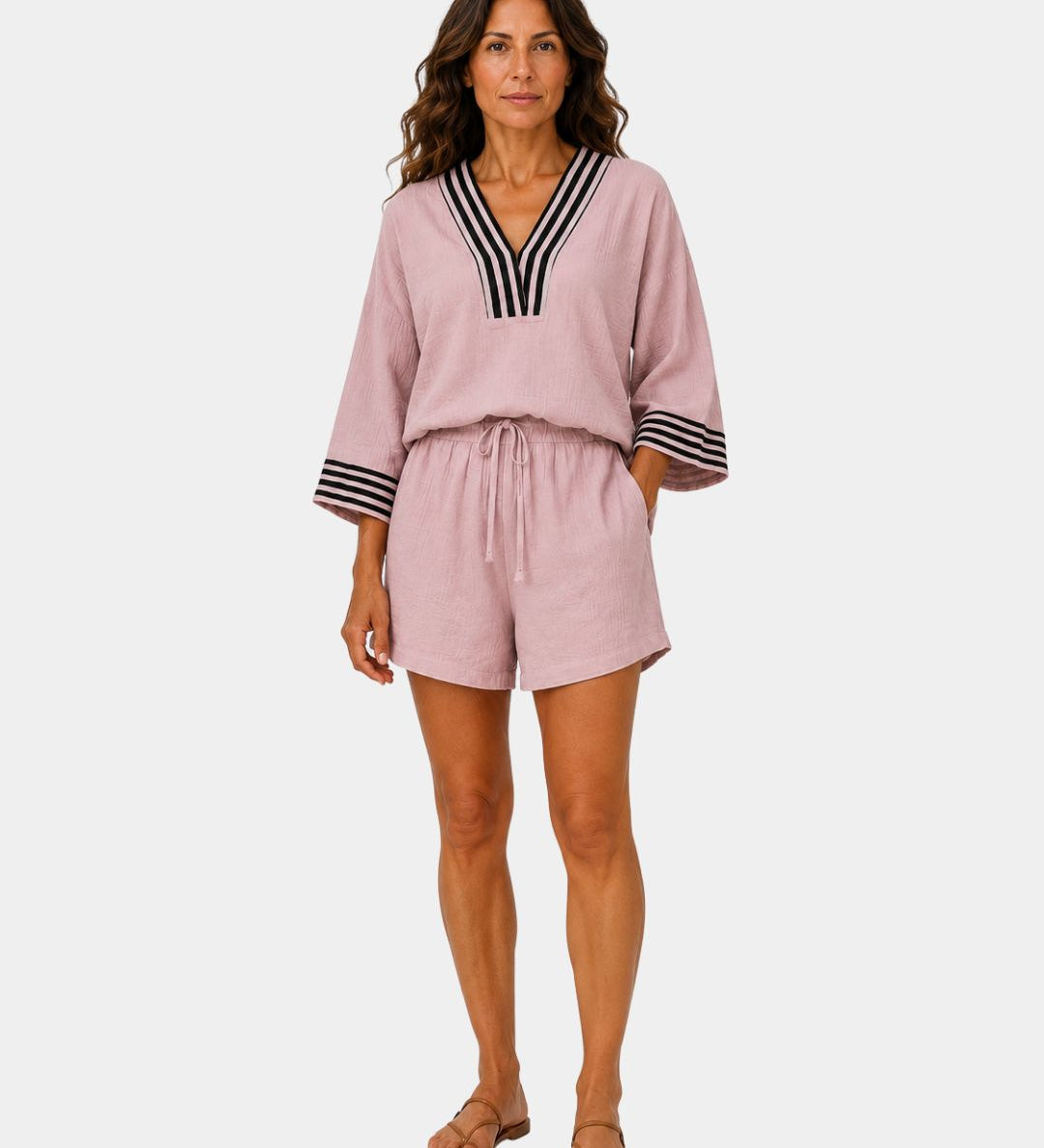Garsende | Lightweight shorts and blouse set