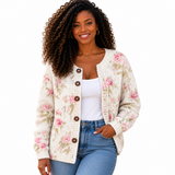 Kerensa™ | Vintage Floral Knit Cardigan