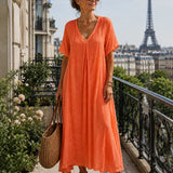Basine | Lightweight Long Dress with V-Neck