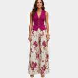 Alixène | Sleeveless Top and Floral Pants Set