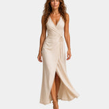 Edmée | Midi Dress with Crossed Neckline