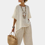 Beatrice | Essential Comfortable Top and Wide-Leg Pants