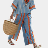 Valeria | Sophisticated Striped Terracotta Top and Pants