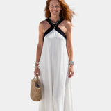 Mena | Midi Dress with Crossed Neckline