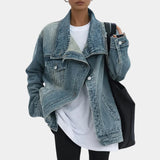 Lucie – Vintage Washed Jacket with High Collar