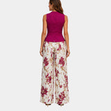 Alixène | Sleeveless Top and Floral Pants Set