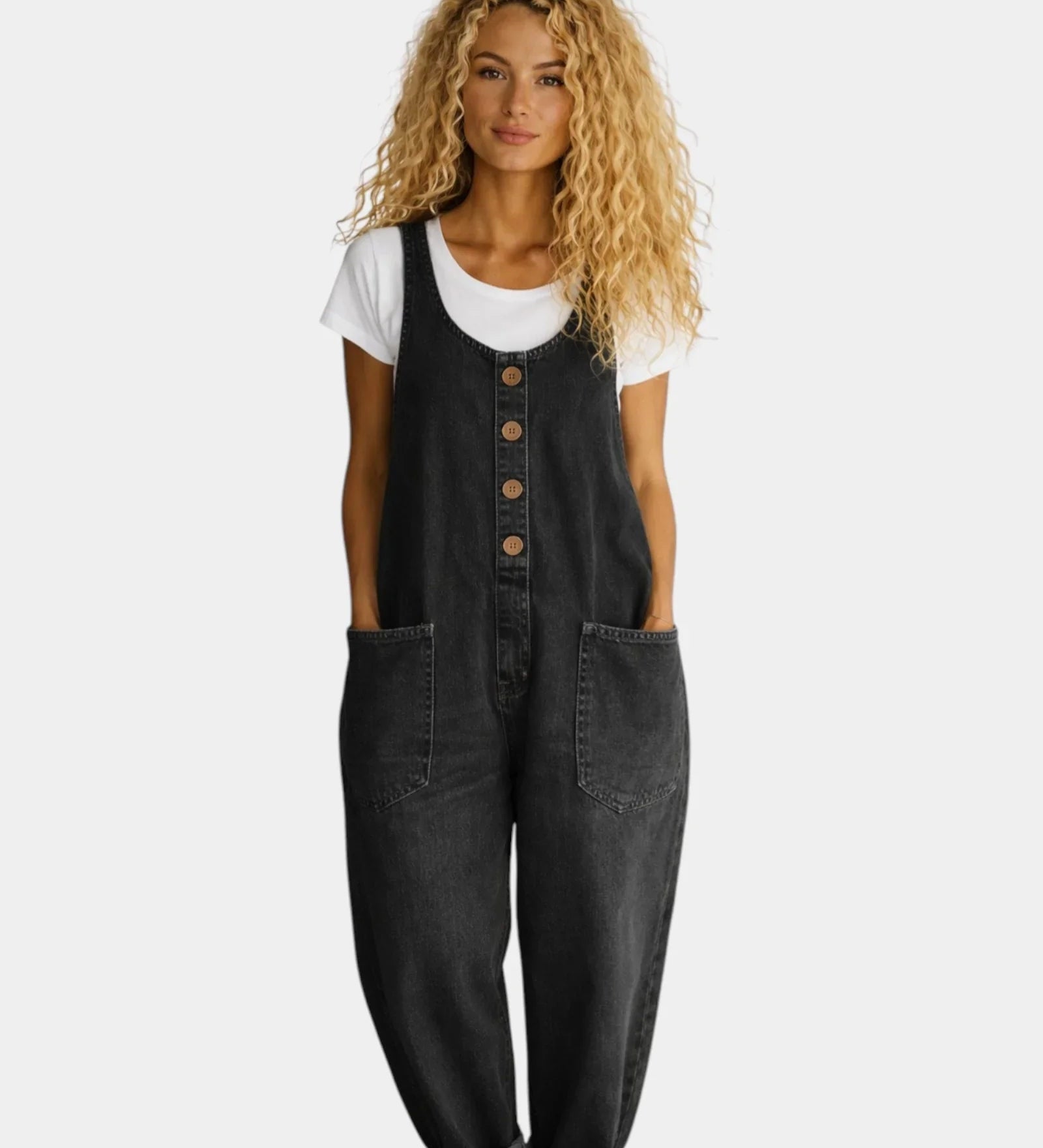 Lorena | Vintage Washed Cotton Denim Overalls