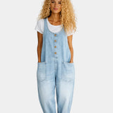 Lorena | Vintage Washed Cotton Denim Overalls