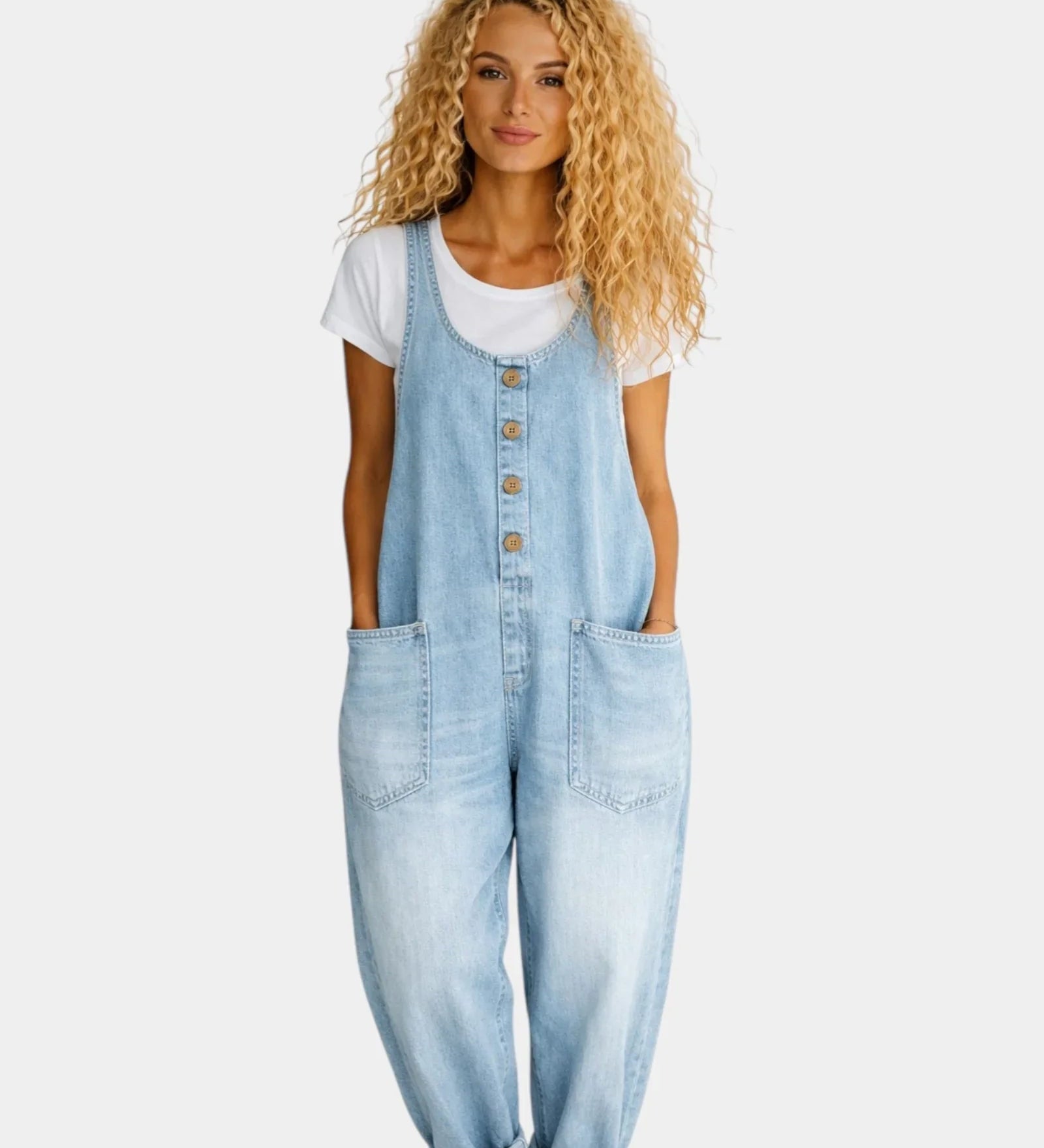 Lorena | Vintage Washed Cotton Denim Overalls