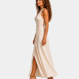 Edmée | Midi Dress with Crossed Neckline