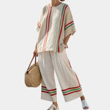 Noemi | Printed boho blouse and comfortable wide-leg pants