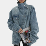 Lucie – Vintage Washed Jacket with High Collar