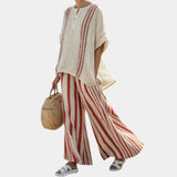 Mirella | Structured Red Striped Top and Pants
