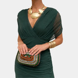 Nina | Long Floral Dress with V-Neck