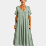 Basine | Lightweight Long Dress with V-Neck