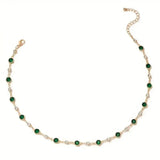 Victory | Verdant Emerald Station Necklace