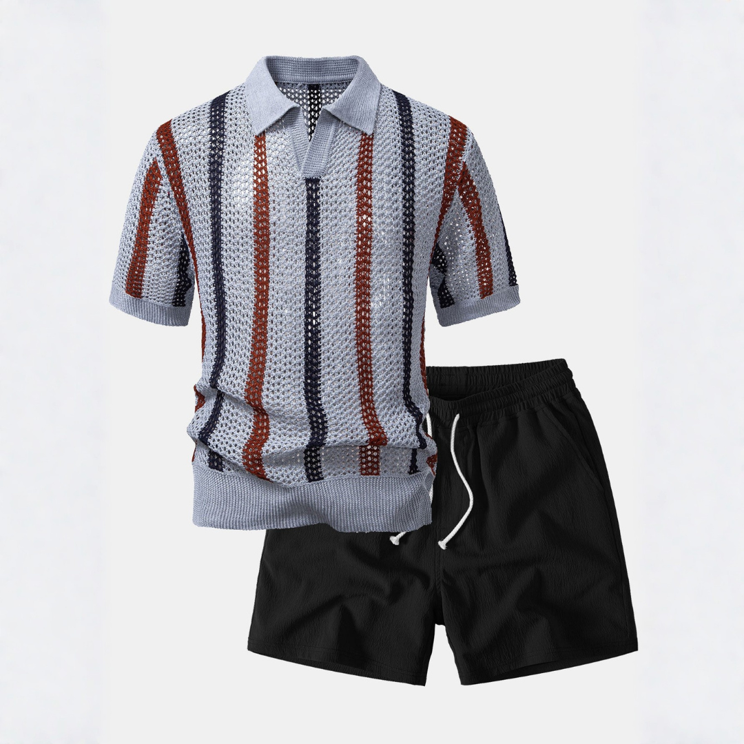 Xavier | V-Neck Polo and Shorts