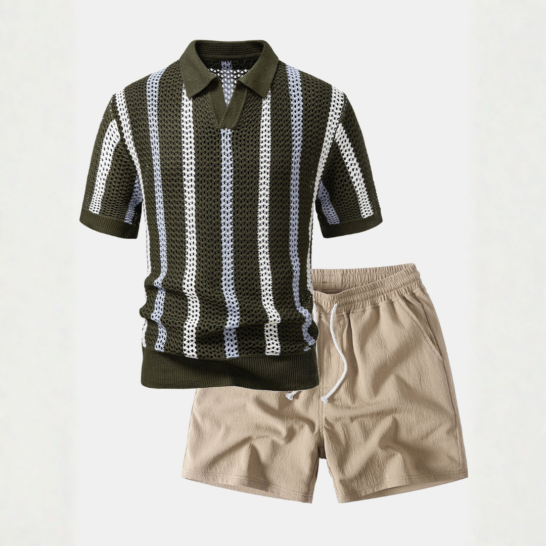Xavier | V-Neck Polo and Shorts