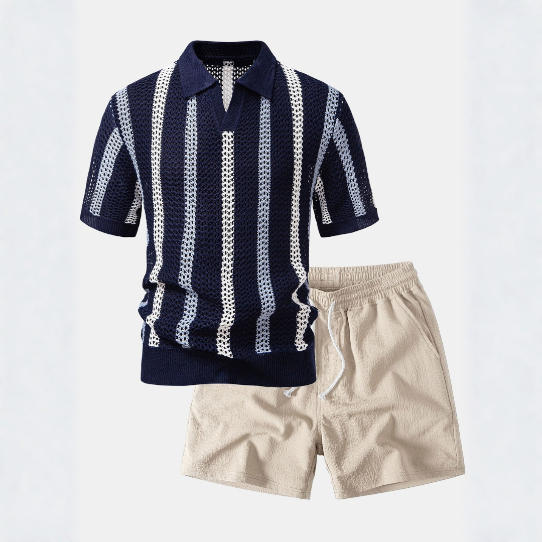 Xavier | V-Neck Polo and Shorts