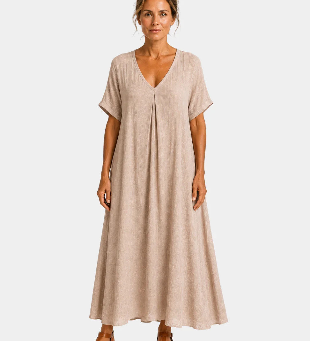 Basine | Lightweight Long Dress with V-Neck