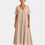 Basine | Lightweight Long Dress with V-Neck