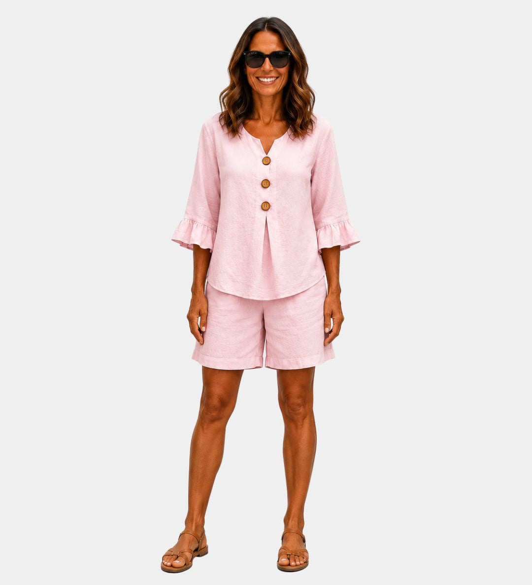 Auberte | Shorts and Blouse Set