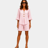 Auberte | Shorts and Blouse Set