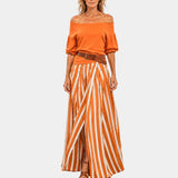 Etiennette | Mediterranean Style Blouse and Skirt Set