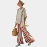 Mirella | Structured Red Striped Top and Pants