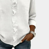 Flavie | Blouse with V-neck and delicate ruffles