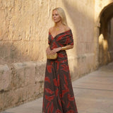 Éditha | Elegant Dress with Leaves