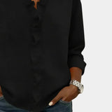 Flavie | Blouse with V-neck and delicate ruffles