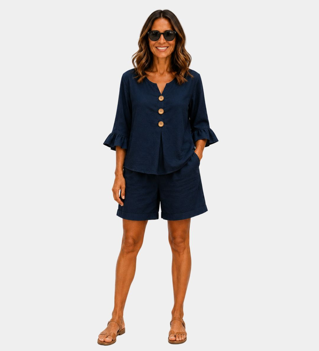 Auberte | Shorts and Blouse Set