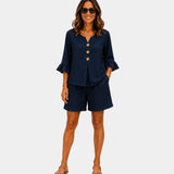 Auberte | Shorts and Blouse Set