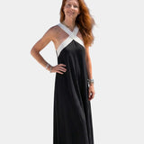 Mena | Midi Dress with Crossed Neckline