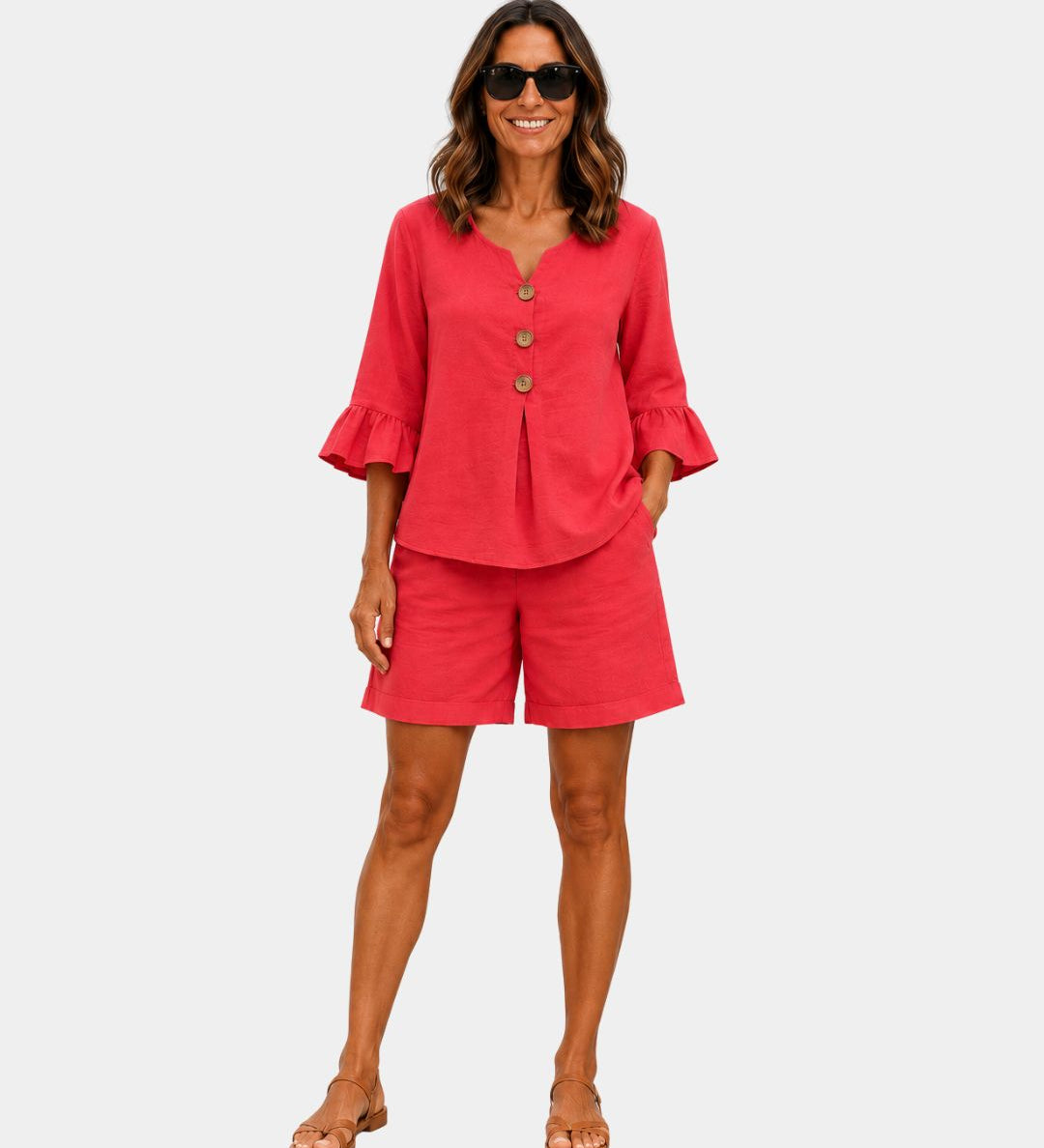 Auberte | Shorts and Blouse Set