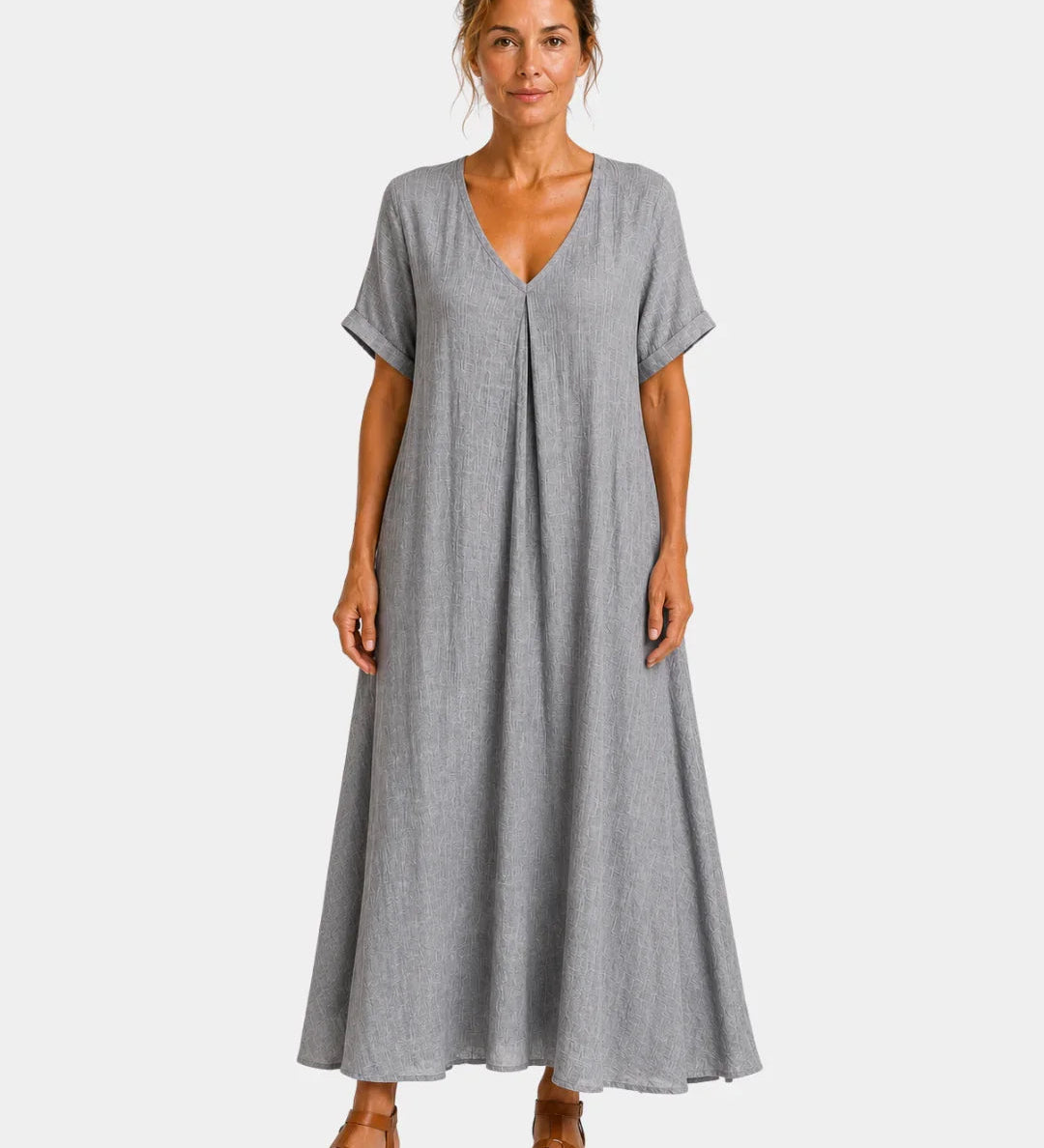 Basine | Lightweight Long Dress with V-Neck