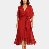 Carmen | Chiffon Dress with V-Neck