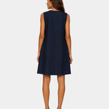Euphrosine | Mini dress with golden buttons