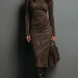 Sara | Midi Velvet Dress