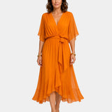 Carmen | Chiffon Dress with V-Neck