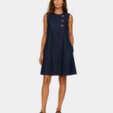 Euphrosine | Mini dress with golden buttons