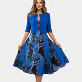 Stacy | Fluid Midi Dress with Matching Jacket