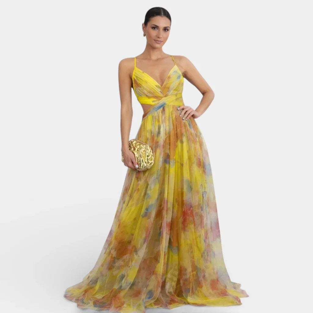 Giselle | Long Floral Print Dress