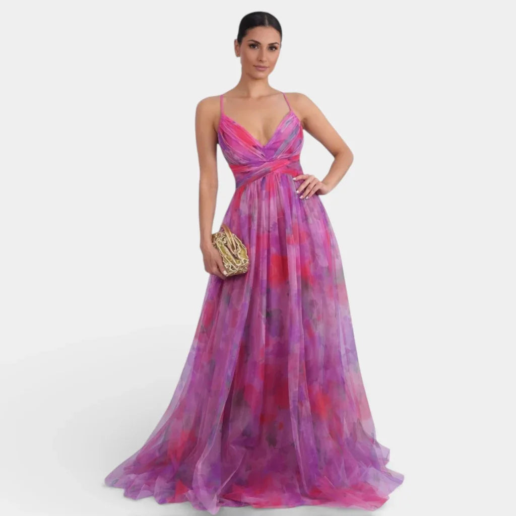 Giselle | Long Floral Print Dress