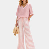 Tristane | Striped Pants and Blouse Set