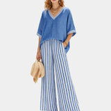 Tristane | Striped Pants and Blouse Set